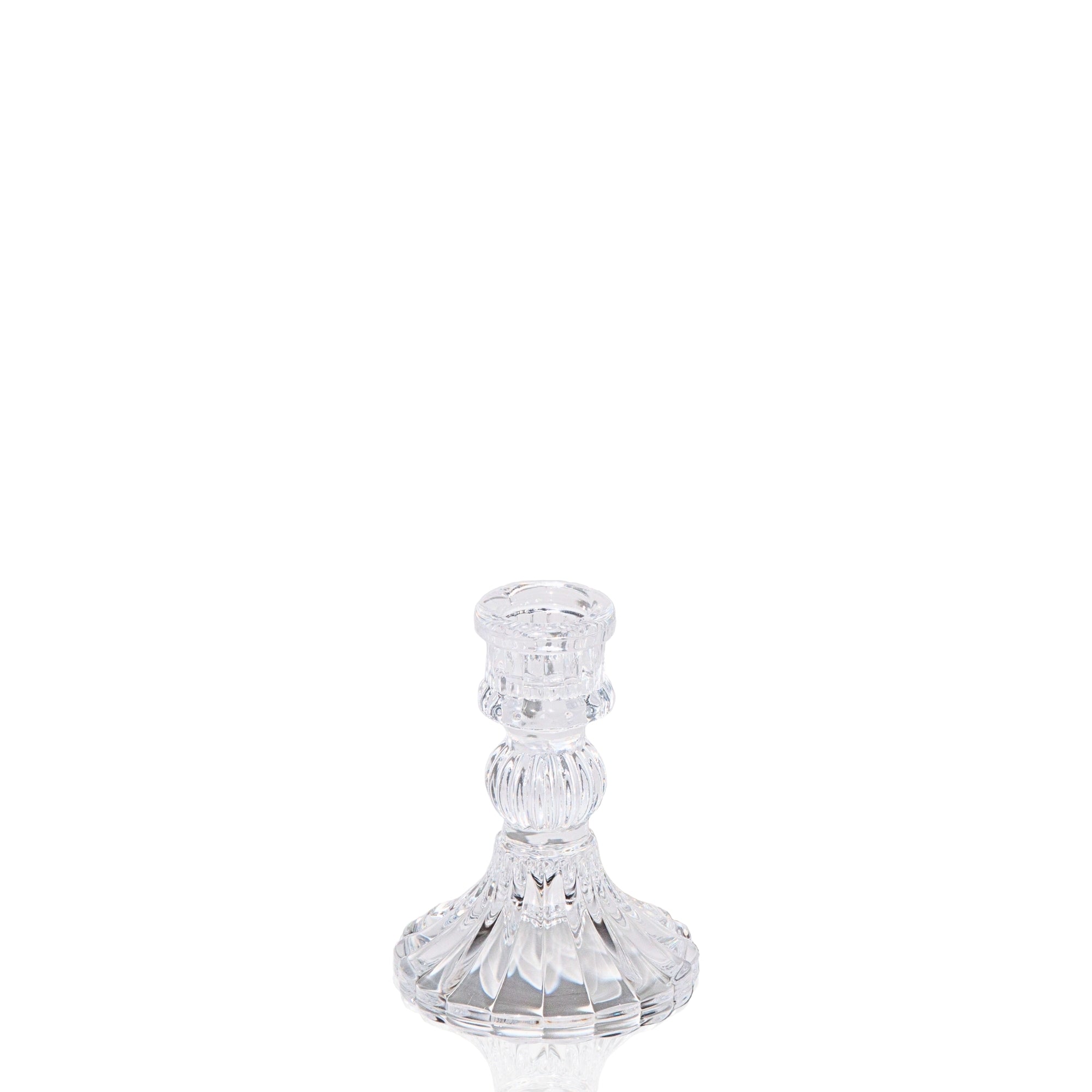 Vintage Glass Taper Candlestick Set of 3